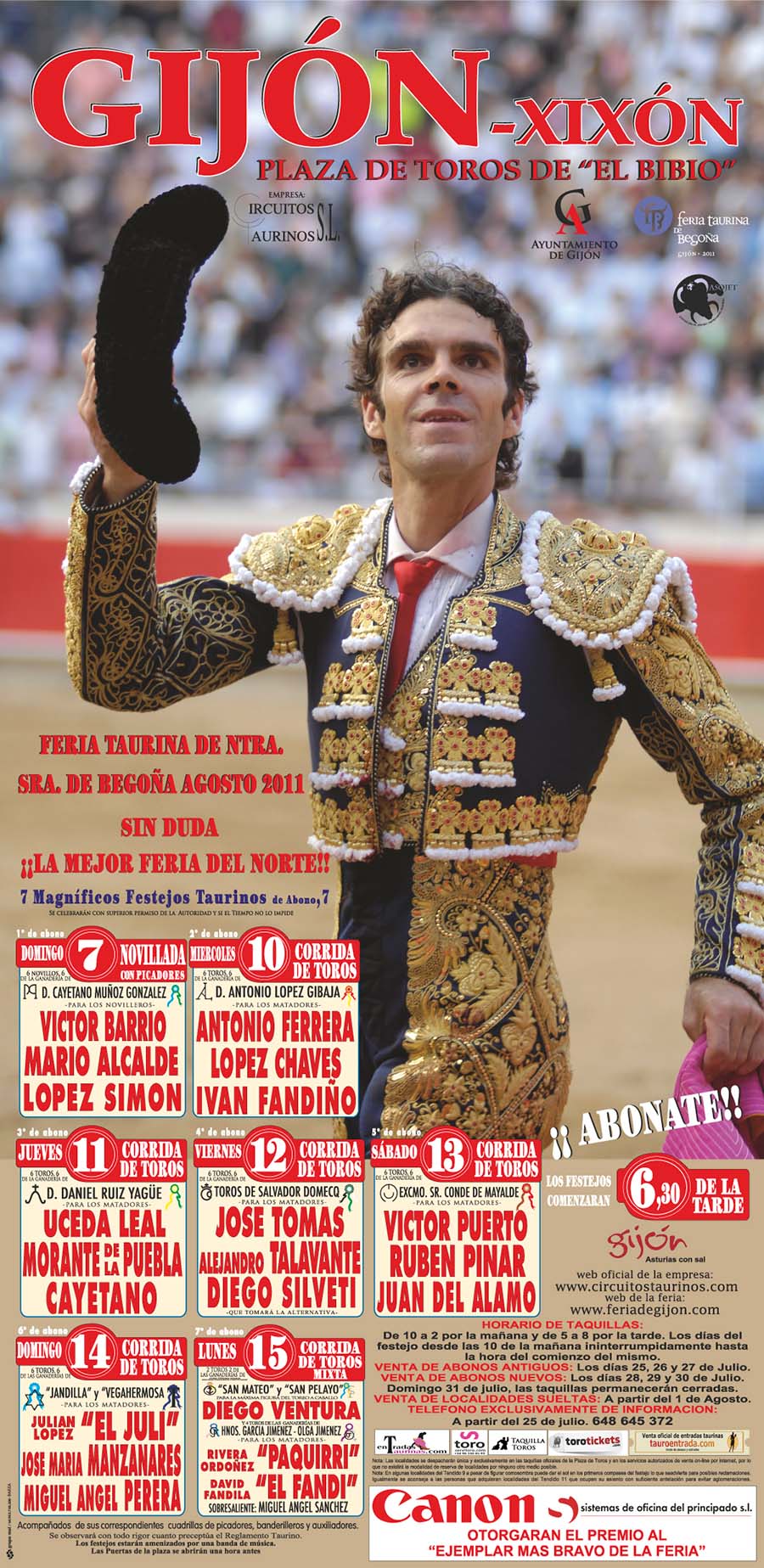 Carteles toros Gijón 2011