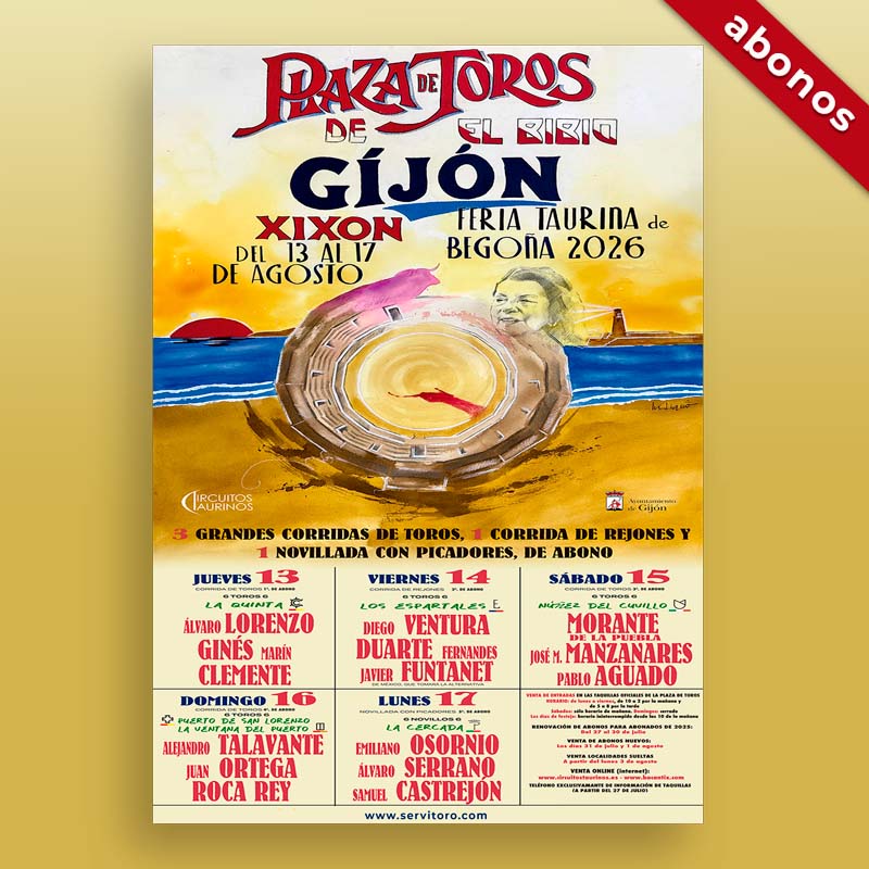 Plaza toros Gijón, El Bibio | Feria de Begoña 2026 | Servitoro